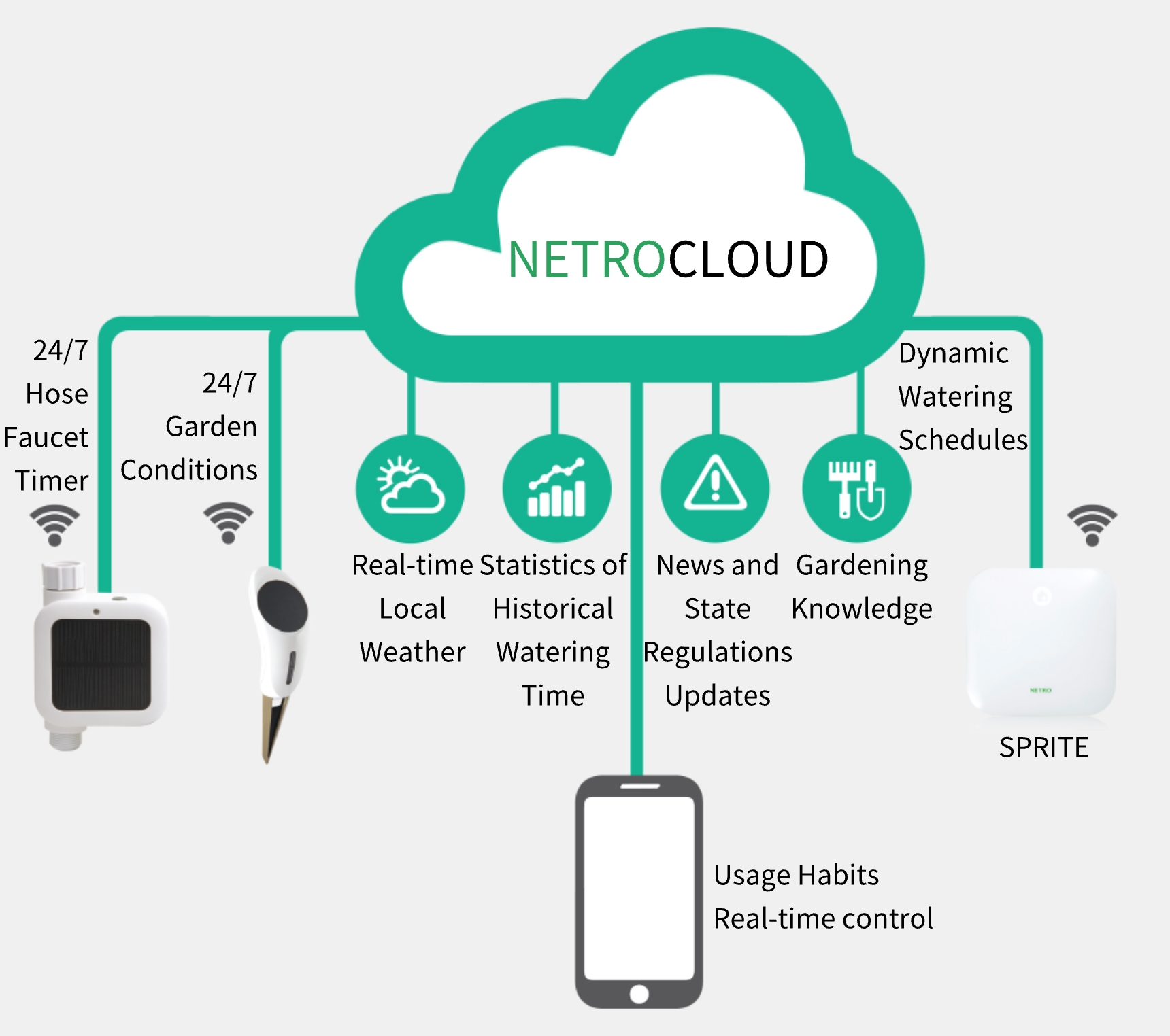 Netro has its own clound service. Netro's product operates fully automatically.